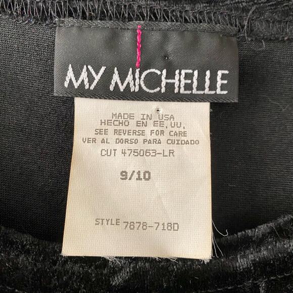 My Michelle Vintage Sleeveless Black Velvet Corset Back Maxi Dress Small 9/10 - Picture 7 of 11